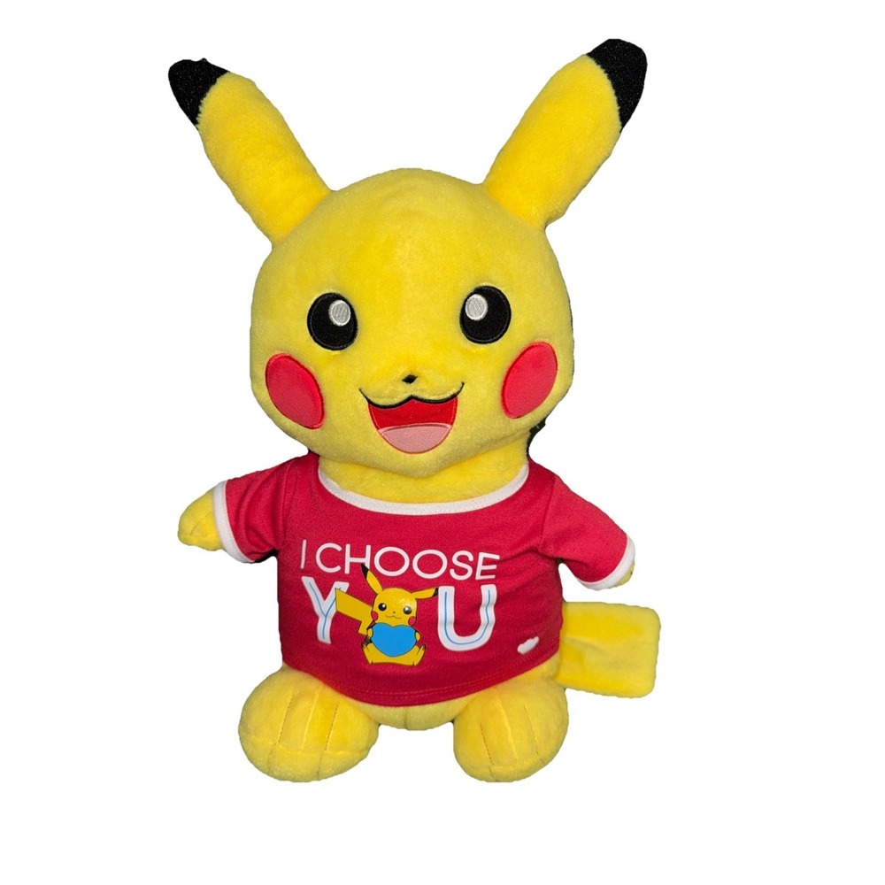 RARE BAB Build A Bear‎ POKÉMON Plush Pikachu Toy w/ I Choose You Shirt! Nintendo